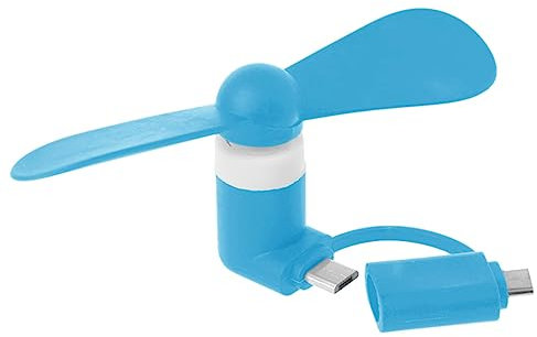 JTQYFI Travel Portable Cell Phone Mini Fan Type-C Micro USB C Cooling For Androids Phones Fans Mini Portable 2 In 1 Type-C Hanldheld Cooling Fan USB Fan Cell Phones Fans For Androids Micro USB