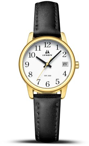 Uhr Damen Armbanduhr Damen Uhr mit Großen Ziffern Analog Quarzuhr für Frauen mit Lederband