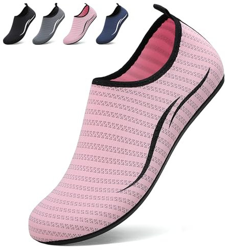 BARFULKER Schwimmschuhe Badeschuhe Damen Herren - Schnell Trocknend Wasserschuhe Leicht Strandschuhe Surfschuhe für Männer Frauen, Aquaschuhe für Pool Beach Yoga, Rosa, 41 EU