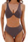 Bikini Sets für Damen - Push Up U Ausschnitt mit Plissiert Bikini-Sets Triangel Badeanzug Strand Ties Twist Front Sexy Push Up Oberteil Vintage Badeanzug Zweiteiliger Badeanzug Swimsuit
