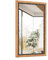 GOPLUS Wandspiegel, dekorativer Spiegel mit Holzrahmen, rechteckiger Spiegel, Hängespiegel für Wohnzimmer, Bad & Flur, Natur, 55 x 90 cm