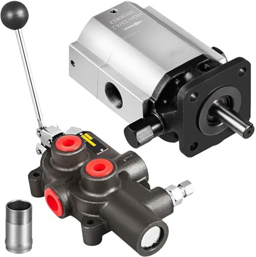 Hydraulic Gear Pump Hydraulic Wood Log Splitter Pump Kit 16 GPM 2 Stage 4000 PSI 3600 RPM with Valve for Small Engine Mounting Log Splitters