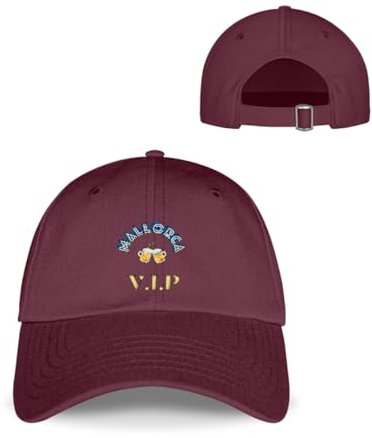 Mallorca VIP Bier Malle Party Snapback/Mütze/Baseball Cap - Baseball Cap mit Stickerei -Einheitsgröße-Burgundy