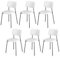 Xbro Chaise Salle a Manger Lot de 6, Chaises de Salle à Manger Tapissées, Chaises de Salle à Manger en Métal pour Salle à Manger, Cuisine, Salon, Bureau, Blanches