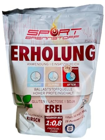 SportBrennstoff ERHOLUNG I Regenerationsdrink mit Elektrolyten & Magnesium I Schnelle Muskel-Erholung & Flüssigkeitsausgleich I Ballaststoffe I 400ml pro Portion I 15 Portionen I 28g Protein