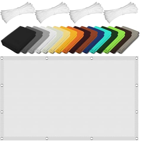 Toldo Vela Ángulo Recto Toldo Vela 170 x 200 cm Protección UV 98% Prueba de Viento de Rectangular Parasol con Ojales para Exterior Jardín Terrazas, Blanco