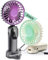 STRHAGO 2 Pcs Portable Handheld Fans, Mini USB Rechargeable Fans with Neck Strap & Detachable Desk Base, 90° Foldable, 6 Speeds, Hand Held Fans for Outdoor, Home, Office, Travel, Camping&Commute