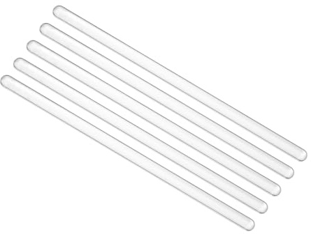 PATIKIL 5 Pcs High Borosilicate Glass Stick, 5.9 Length 8mm Dia, Clear | Stirring Rod with Both Ends Round,Mixing Tools,for DIY Projects,Lab Kitchen Science