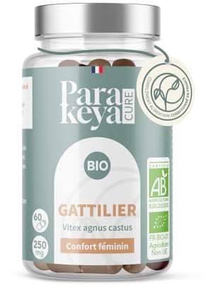 Parakeya - Gattilier Bio 250 mg - 60 gélules - Confort menstruel & équilibre au quotidien - Complément alimentaire