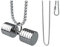 Generisch Versilbert mit Verstellbarem Anh盲 nger Fitness-Halskette, Hantelscheibe, Hantel-Hantel-Halsketten, Männer Frauen, Kettenanhänger Totenkopf Anhänger Kette Damen (Silver-D, 6. 5x4x1cm)