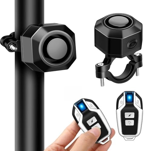 2 alarmas de bicicleta con mando a distancia de 110 dB, impermeables, recargables por USB, con sensor de movimiento para bicicletas eléctricas, scooters, motocicletas y scooters eléctricos