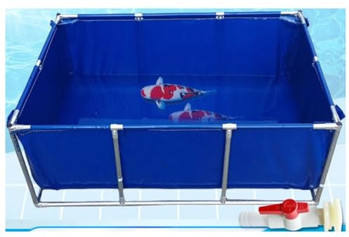 Aufstellpool – strapazierfähiges PVC-Planentuch, blau, für Teiche, Schwimmbäder, Koiteiche, Aquakultur, Flüssigkeitslagerung, Gartenbewässerung – 500 x 200 x 80 cm (blau 250 x 150 x 60 cm)
