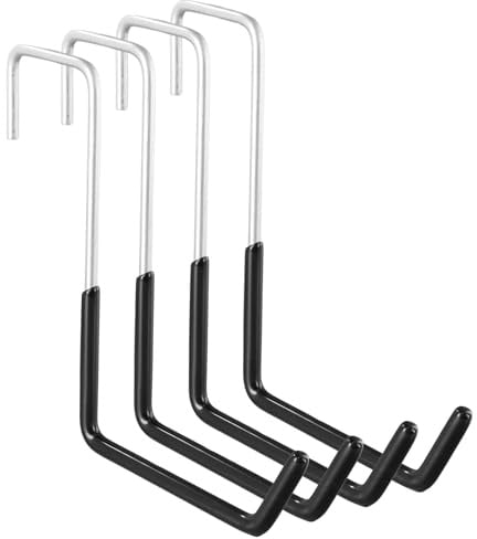 Ziyonix 6 ganchos en S, grandes y robustos, ganchos de pared, garajes, ganchos para colgar bicicletas, escaleras, ganchos universales para colgar herramientas de jardín, escaleras y plantas