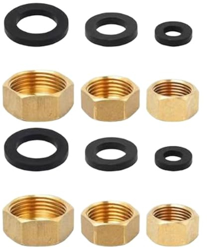 Moliuoly Lot de 6 capuchons de tuyau hexagonaux en laiton (3/8-1/2-3/4), raccords filetés pour tuyaux d'arrosage