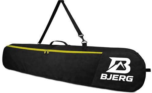 Vov.Vov Bjerg Snowboardväska Snowboard-väska Boardbag Snowboard Ryggsäck Väska för Snowboard - Tillverkad i Europa (Svart/Gul, upp till 170 cm)