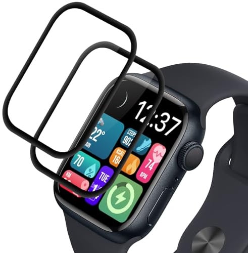 Elecshion 2 Pezzi Vetro Temperato per Apple watch Series 6/5/4/SE/SE2/SE3 44mm, schermo protettivo, Ultra HD, Senza Bolle, Anti-Graffio, Alta Trasparente, glas