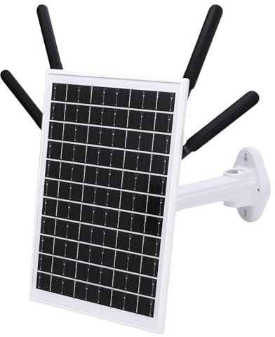 Ejoyous WLAN Router Solar, 4G LTE Router Wi-Fi6 Modemrouter Outdoor WLAN Verstärker Range Extender für Draußen, für Camping Wohnmobil Außenbereich (Weiße Antennen)