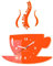 FLEXISTYLE Kitchen wall clock CUP time for coffee (Orange)