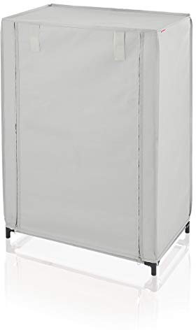 Leifheit Schuhschrank für staubfreie und geschütze Schuhe, extra stabiles Schuhregal mit flexiblen Spannböden, Schuhbox aus engmaschig gewebtem Stoff, einfache Befestigung dank Klettverschluss, grau