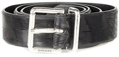 Diesel BHELO CINTURA Belt Gürtel DAMEN Echtleder (Schwarz, 80 cm)