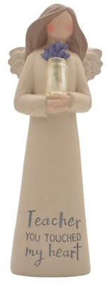 Feather & Grace Holding Flowers in Clear Vase, Figurine for Teachers, Memorial Statue for Home or Room Decor, Guardian Angel Ornament As Inspirational Gifts for Her-Resins-Multi, one Size