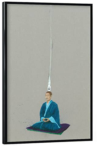 artboxONE Poster mit schwarzem Rahmen 45x30 cm Yoga & Namaste Reise Zazen - Bild Asien Sport Yoga
