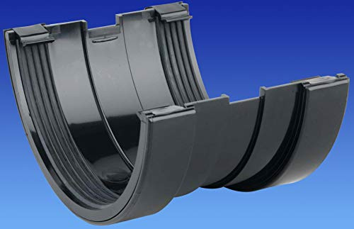 OSMA EP-6T609b Black Roofline Commercial 150mm (6) Half Round Gutter Union