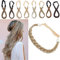 SEGO Extensions Haarband geflochtene Braids Haar Haarverlängerung verstellbare Stirnband elastische Stretch Haarteil Beauty-Accessoire für Frauen Aschblond S-1.5cm（0.6) -27g
