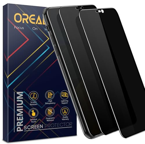 Orealgut für iPhone XR/iPhone 11 für Panzerglas Sichtschutz, 9H+ Schutzglas mit Montagehilfe, Premium 26° Blickschutzfolie, 100% Staubfrei, Full Screen Privacy Schutzfolie, 2 Stück