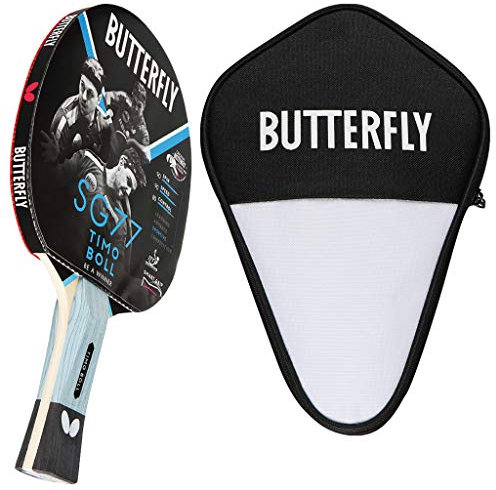 Butterfly® Timo Boll SG77 Tischtennisschläger | Tischtennis Racket Bat Hobby & Training | routinierte & taktisch geübte Spieler | ITTF zertifizierter Pan Asia Belag | konkave Griffform mit smart.Grip