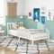 BTM Wooden Bed Frame, Solid Pine Wooden Bed Frame, Bedroom Furniture for Adults, Kids, Teenagers (90 * 190cm, white)