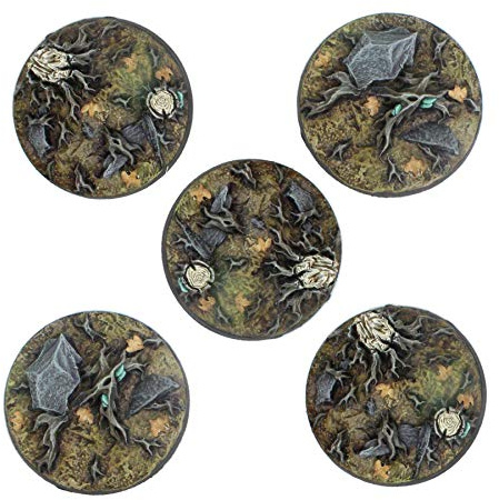 War World Gaming 40mm Runde Fantasie Wald-Basen x5 aus Harz für Tabletop Miniaturen & Figuren