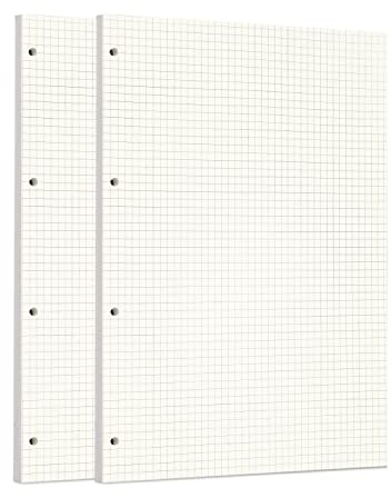 Zelten Lose-Blatt-Lochpapier-Nachfüllpackungen Papier für 6-Loch-Binder Persönlicher Organizer Tagebuch Notizbuch Nachfüllbarer Planer, Squared, A4/4 Hole