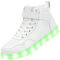 APTESOL Baskets Unisexes Rechargeables LED High Top Femmes Hommes Chaussures de Sport [Blanc, EU 43]
