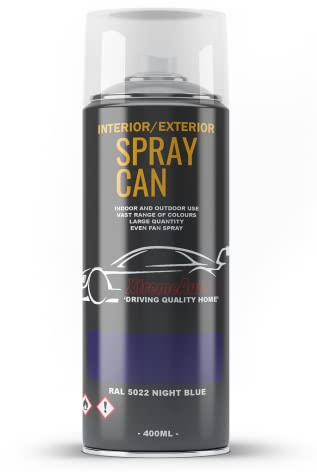 Xtremeauto Spray Paint Finish For Indoor And Outdoor Use Garden Cars Home Kitchen Bathroom Furniture Art Craft Bikes Radiators Metal Wood Plastic Glass UPVC Stone PVC RAL 5022 Night blue
