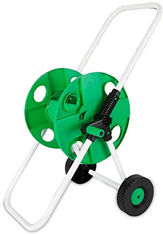 Chariot de Tuyau HaroldDol 50m 1/2 Tuyau D'arrosage Chariot de Tuyau d'eau Chariot de Tuyau Professionnel Ensemble Enrouleur de Tuyau Tambour de Tuyau 87cm de Hauteur