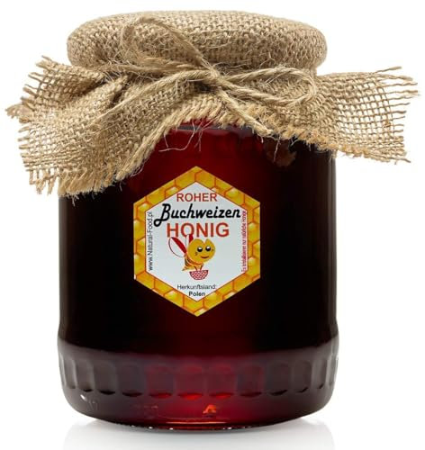 Natural Food - ROHER HONIG direkt vom Imker aus Polen - 22 KG - Natürlich - Sehr Gesund - ohne Zusätze - Ungefiltert - Nicht Geschleudert oder Rrhitzt - 20 x 1,1 kg - Buchweizen