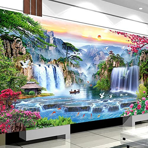 Instarry DIY 5D Broderie Diamant Grand Format Paysage Peinture Tableau Decoration Murale Chambre 120x60 cm