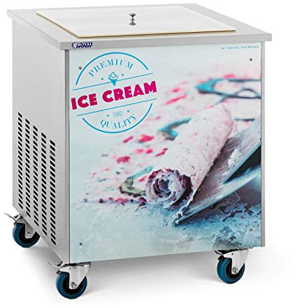 Royal Catering Ice Teppanyaki - Gelatiera a rullo, 50 x 50 x 2,5 cm, per gelato Thai