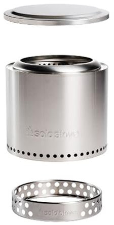 Solo Stove Feuerschale Ranger Essential Set 2.0 | Inkl. Feuerstelle, Standfuß, Deckel, Mobile Feuerschale, Raucharme Holzverbrennung, Herausnehmbare Auffangschale, Edelstahl, 38 x 41,5 cm, 9,1kg