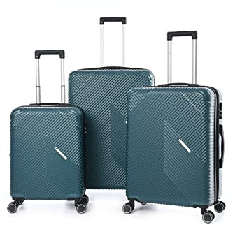Lot de 3 Valises Extensibles rigides + 30% de Volume - Lys Paris (Vert)