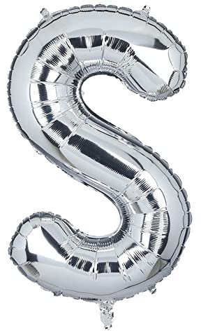 XXL Groß Buchstaben S Ballon Silber Helium Luftballons Riesen Mylar Alphabet Folienballon Jubiläum Babyparty Hochzeit Geburtstag Party Dekoration 100CM