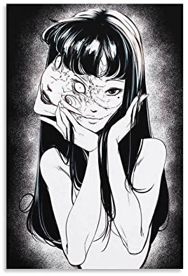 BISUE Junji Ito Gothic Horror Tomie Klassisches Anime-Poster, dekoratives Gemälde, Leinwand, Wandkunst, Wohnzimmer, Poster, Schlafzimmer, Gemälde, 30 x 45 cm