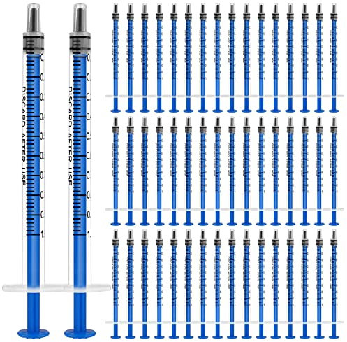 OFFCUP Kunststoff Spritze, 50 Stück Einwegspritzen 1ml, Futterspritze, Plastiktube, für Kleine Haustierfütterung Motoröl oder Bremsflüssigkeit [Nicht medizinische Verwendung]
