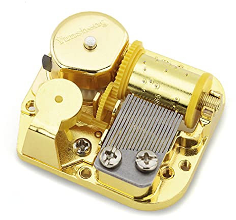 NITOMTYU Twinkle Twinkle Little Star Yunsheng Musik-Uhrwerk zum Aufziehen, 18 Noten, Musik-Uhrwerk für DIY-Spieluhr (Gold)