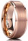 King Will GOLD 8mm Rose Gold Plated Tungsten Carbide Ring Wedding Band Matte Finish Comfort Fit 10.5