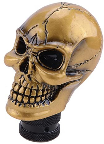 OSTREY Schalthebel Totenkopf Schaltknauf Universal Manual Shifter Hebelgriff Alien Head Buck Teeth Autozubehör (Color : Shift Knob Golden)
