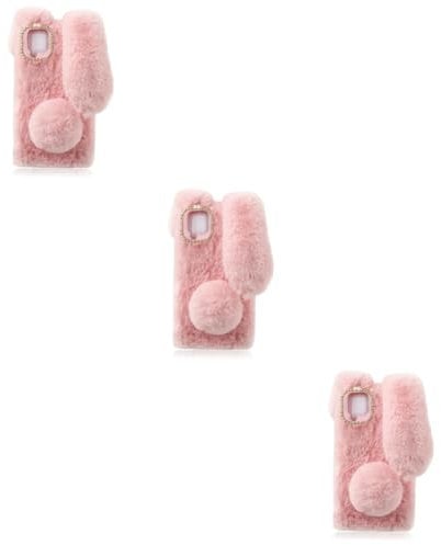 Abaodam 3stücke Flauschige Hasenohren Handyhülle Schutzhülle Für TPU-Basis Mit Weichem Kaninchenfell Einzigartiges Design Langlebig Und Stoßfest Idealer Schutz Für Ihr Smartphone