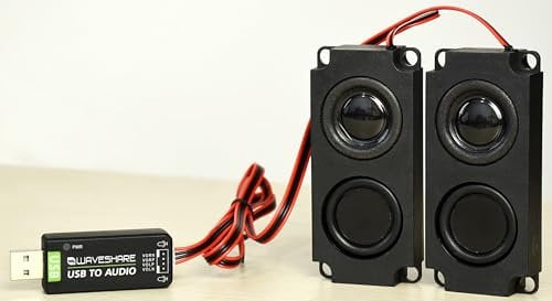 USB to Audio USB Sound Card with 8Ω 5W Speaker for Raspberry Pi/Jetson Nano, Win7/8/8.1/10,Linux,Android, Driver-Free Plug and Play, Recording/Playback Support, Onboard Microphone/Speaker Header