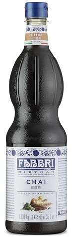Food-United CHAI-TEE-SIRUP 1L FLASCHE | FABBRI Mixybar | Sciroppo Di Tè | Sirup aus Schwarztee Ingwer & Zimt | fabbri 1905 cocktail bar syrop | für Chai-Grog Frühstück Eiscafes Cocktail-Bars (1)